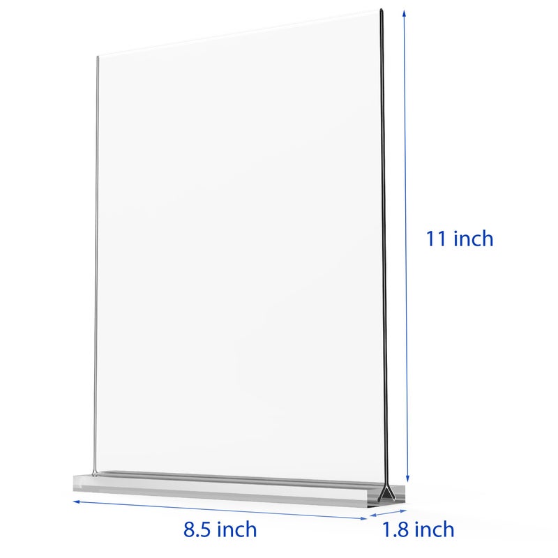 newnewshow Acrylic Sign Holder 8.5x11 Inch 6 Pack Vertical T Shape Double-Sided Desktop Display Holder - Image 2